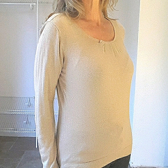 Gold Shimmer Career Top Sweater - Picture 2 of 3